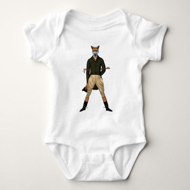 Vintage fox Hunting Baby Bodysuit (Front)