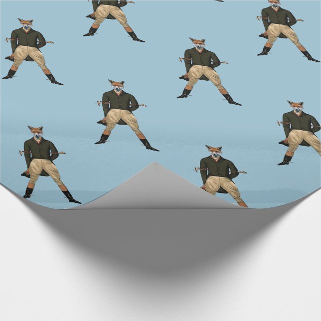 Vintage fox Hunting Wrapping Paper (Corner)