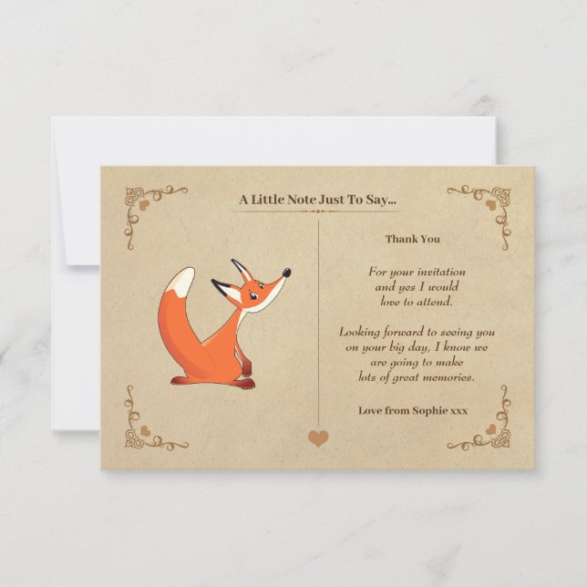Vintage Fox Note Card (Front)