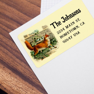 Vintage Fox Return Label Cottagecore