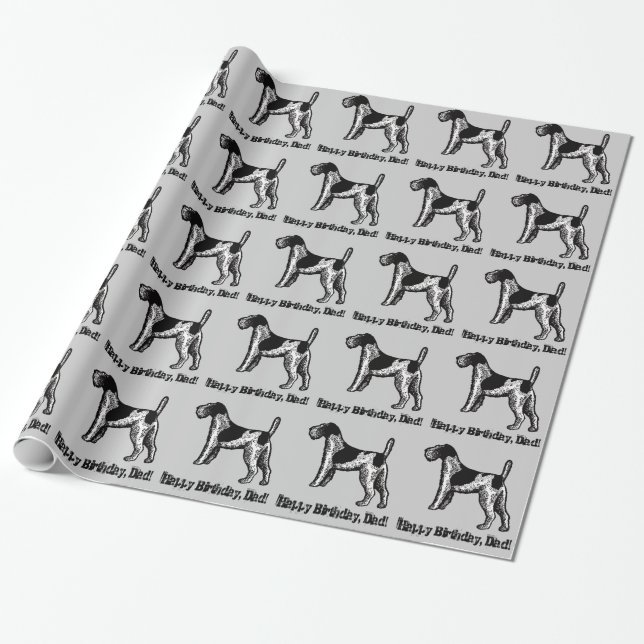 Vintage Fox Terrier Wrapping Paper (Unrolled)
