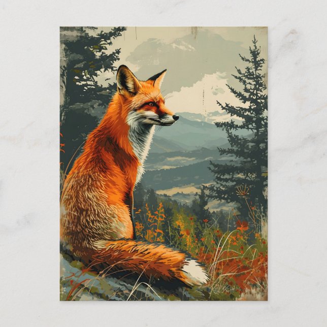 Vintage Fox: Timeless Wildlife Charm Postcard (Front)
