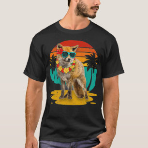 Vintage Fox Wearing Sunglasses Hawaii Summer Men W T-Shirt