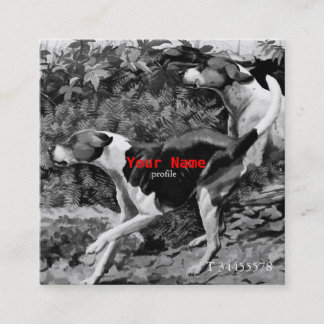 Vintage Foxhounds(English&American ) in autumn Square Business Card