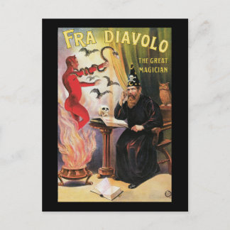 Vintage Fra Diavolo The Great Magician Poster Postcard