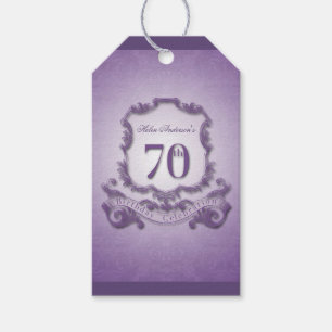 Vintage Frame 70th birthday Thank You Gift Tag