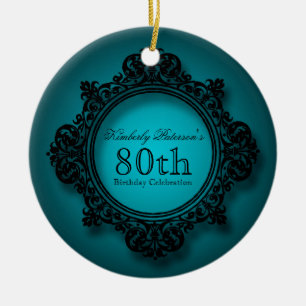 Vintage Frame 80th Birthday Personalised Ornament