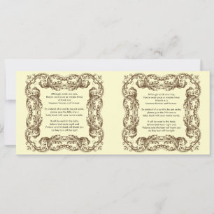 Vintage Frame Baby Book Poem Invitation
