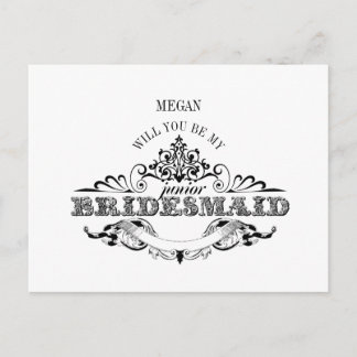 Vintage Frame Be My Junior Bridesmaid Card
