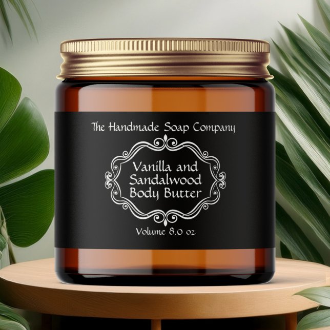 Vintage Frame Black Cosmetics Jar Label (Creator Uploaded)