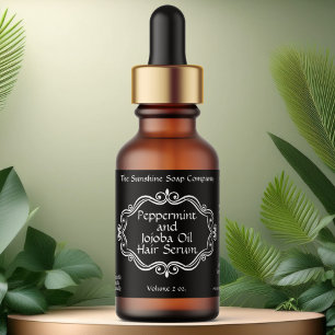 Vintage frame black dropper bottle label