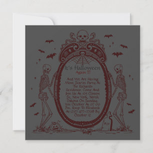Vintage Frame Black Halloween Party Invitation
