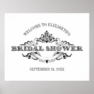 Vintage Frame Bridal Shower Welcome Poster