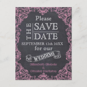 Vintage frame & chalkboard wedding Save the Date