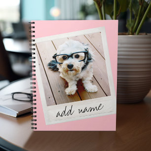 Vintage Frame Custom Photo Blush Pink Notebook
