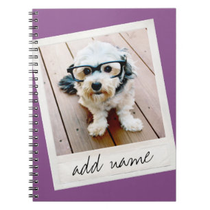 Vintage Frame Custom Photo Purple Notebook