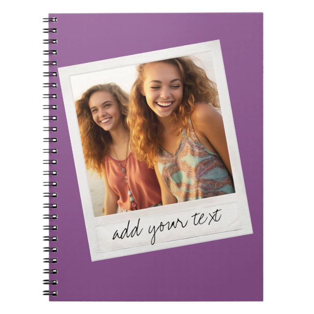Vintage Frame Custom Photo Purple Notebook (Front)