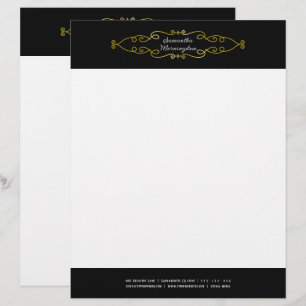 Vintage Frame Decoration - Spirals 1a Custom Letterhead