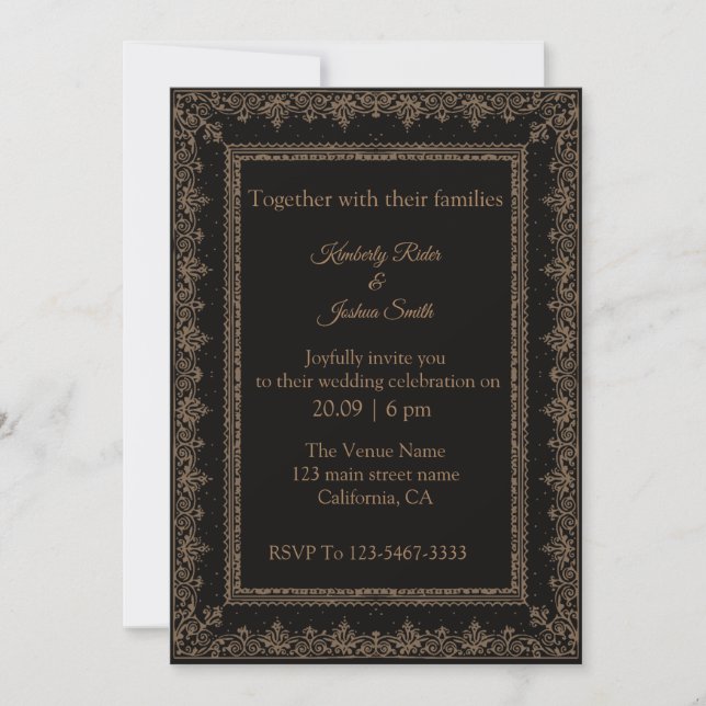 Vintage Frame Design Wedding Invitations (Front)