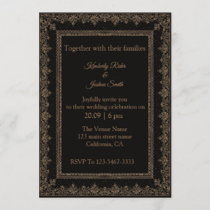 Vintage Frame Design Wedding Invitations