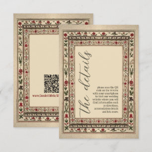 Vintage Frame Ethnic Motif Wedding Enclosure Card