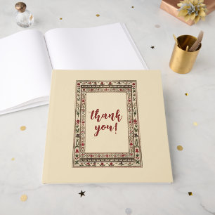 Vintage Frame Ethnic Motif Wedding Guest Book