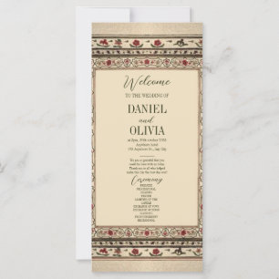 Vintage Frame Ethnic Motif Wedding Programs