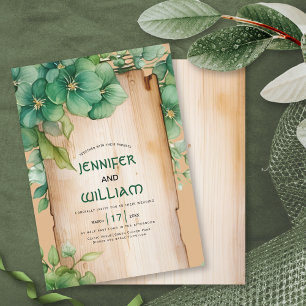 Vintage frame, greenery St Patrick's Day wedding Invitation