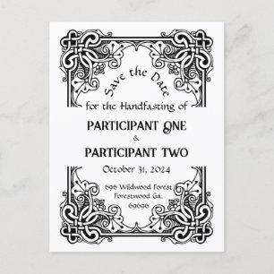 Vintage Frame Handfasting Flat Save The Date Card