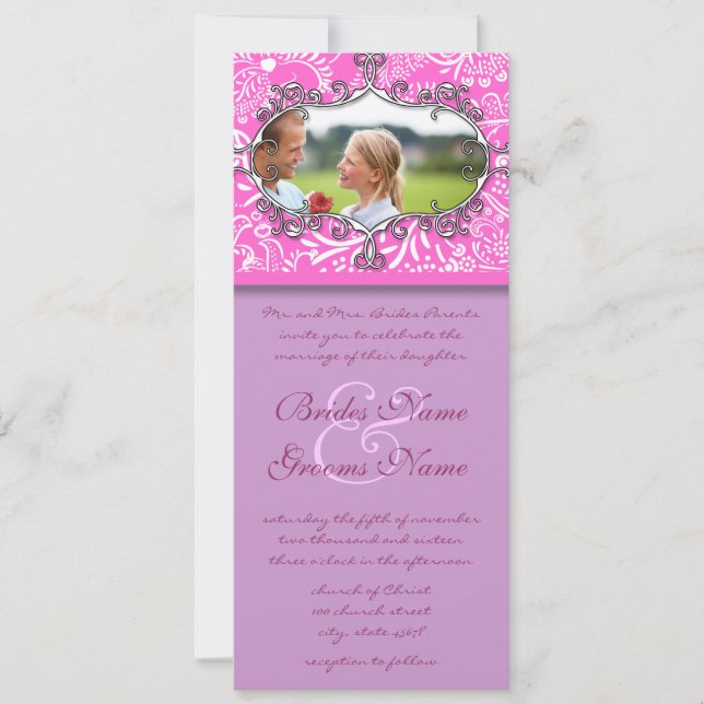 Vintage Frame Love Birds  Wedding Invitation (Front)