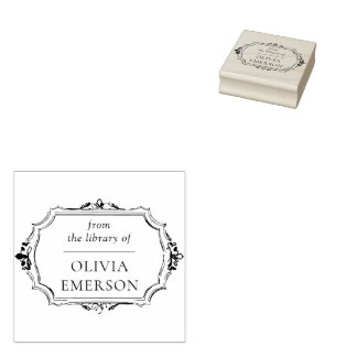 Vintage Frame Personalised Teacher Book Stamp