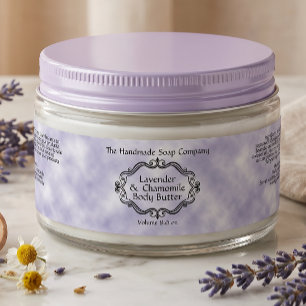 Vintage Frame Purple Parchment Cosmetics Jar Label