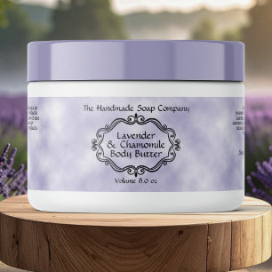 Vintage Frame Purple Parchment Cosmetics Jar Label