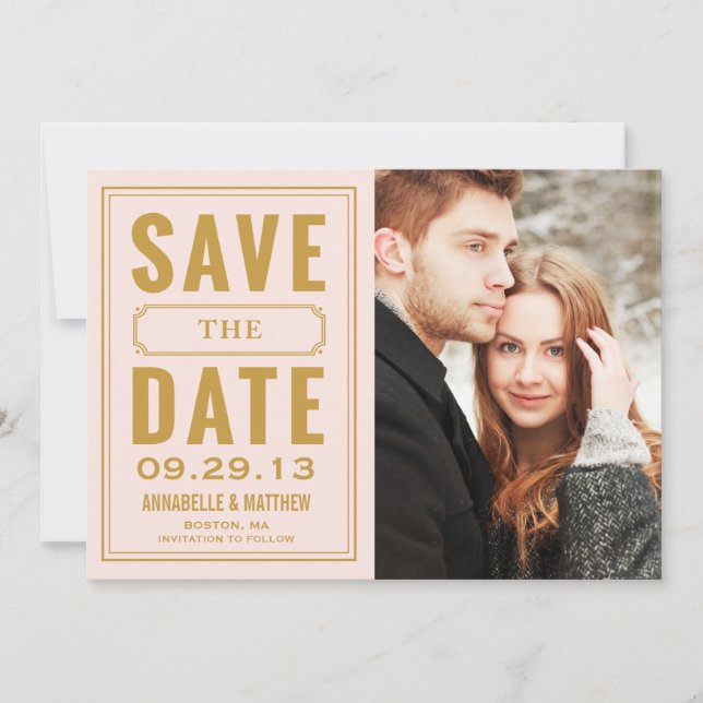 Vintage Frame Save the Date Announcement (Front)