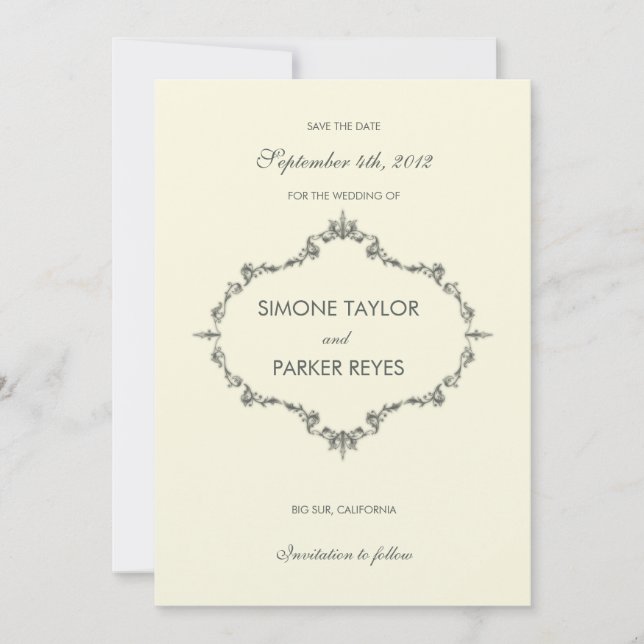 Vintage Frame-save the date cards (Front)