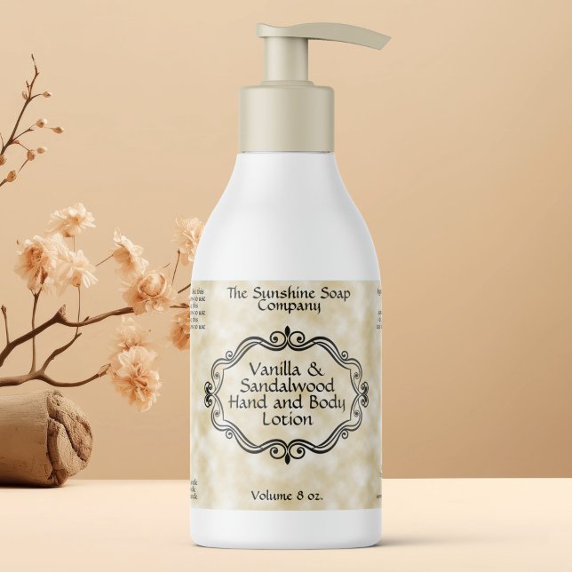 Vintage Frame Tan Parchment Cosmetics Bottle Label (Creator Uploaded)