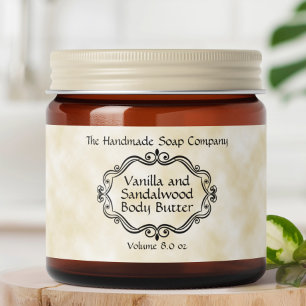 Vintage Frame Tan Parchment Cosmetics Jar Label