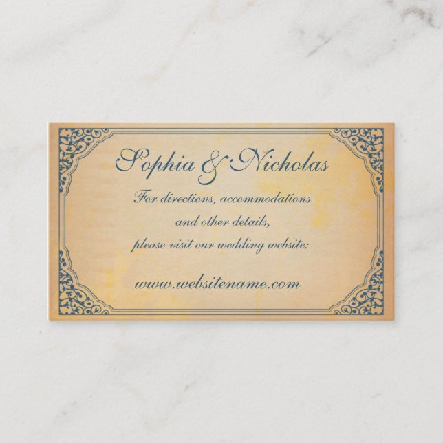 Vintage Frame -wedding insert card (Front)