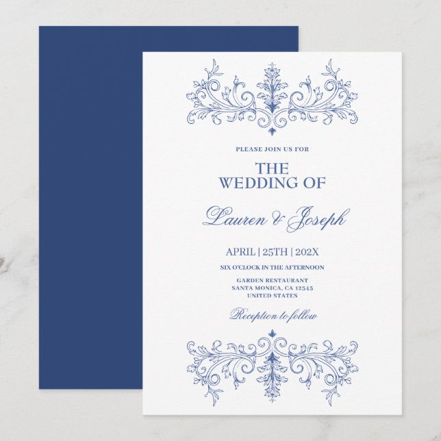 Vintage Frame Wedding Invitation (Front/Back)