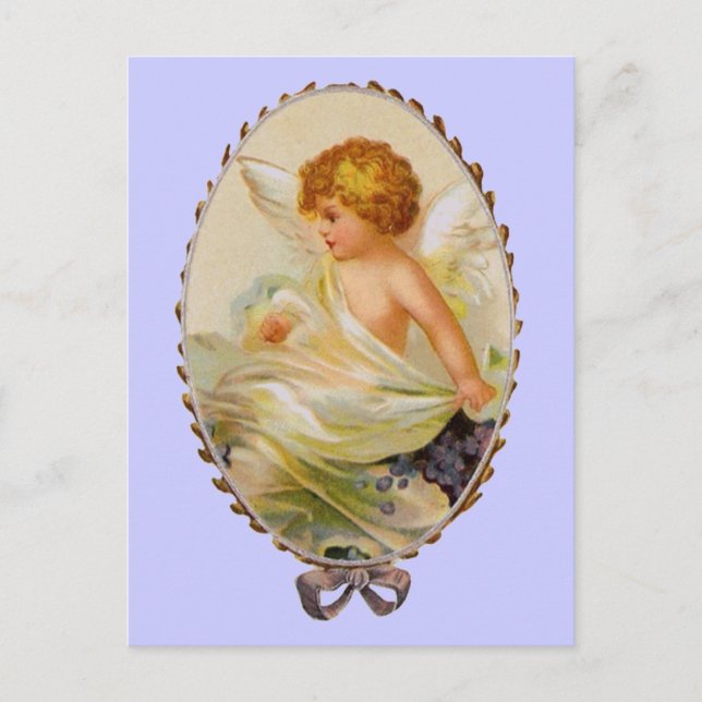 Vintage Framed Cherub Postcard (Front)