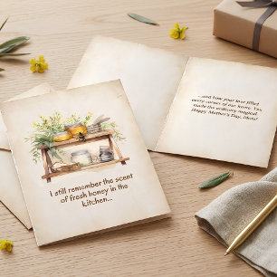 Vintage Framed Honey Jar Watercolor Mother's Day Card