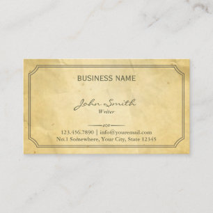 Vintage Framed Old Paper Writer Business Card