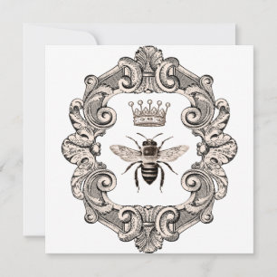Vintage Framed Queen Bee Flat Card