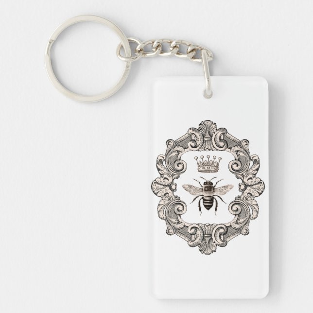 Vintage Framed Queen Bee   Key Ring (Front)