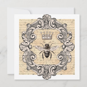 Vintage Framed Queen Bee on Sheet Music Flat Card