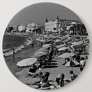 Vintage France Cannes the beach 6 Cm Round Badge