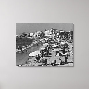 Vintage France Cannes the beach Canvas Print