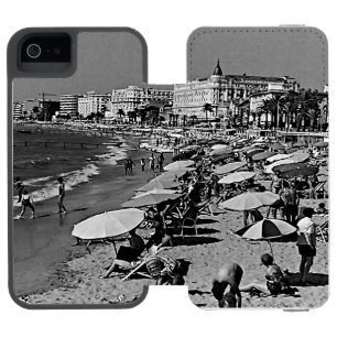 Vintage France Cannes the beach Incipio Watson™ iPhone 5 Wallet Case