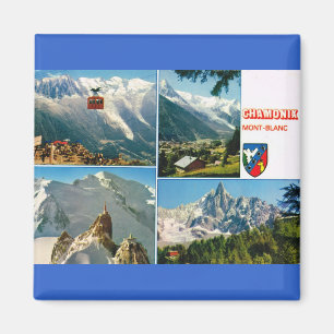 Vintage France, Chamonix, Mt Blanc Magnet