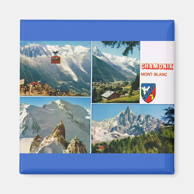 Vintage France, Chamonix, Mt Blanc Magnet (Front)